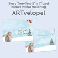 Load image into Gallery viewer, The envelope for Tree-Free’s Happy Hedgehogs card, along with the following text: “Every Tree-Free 5x7 card comes with a matching ARTvelope!”
