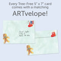 Load image into Gallery viewer, The envelope for Tree-Free’s Navidad Ornament card, along with the following text: “Every Tree-Free 5x7 card comes with a matching ARTvelope!”