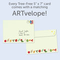 Load image into Gallery viewer, The envelope for Tree-Free’s Fiestas Pattern card, along with the following text: “Every Tree-Free 5x7 card comes with a matching ARTvelope!”