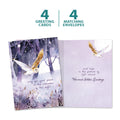 Load image into Gallery viewer, The cover and inside of Tree-Free’s Owl Calmness card, along with the following text: “4 greeting cards, 4 matching envelopes”
