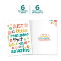 Load image into Gallery viewer, The cover and inside of Tree-Free’s Amazing Reminder Daughter card, along with the following text: “6 greeting cards, 6 matching envelopes”