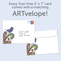 Load image into Gallery viewer, The envelope for Tree-Free’s Blink and Grow Daughter card, along with the following text: “Every Tree-Free 5x7 card comes with a matching ARTvelope!”