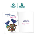 Load image into Gallery viewer, The cover and inside of Tree-Free’s Blink and Grow Daughter card, along with the following text: “6 greeting cards, 6 matching envelopes”