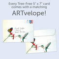 Load image into Gallery viewer, The envelope for Tree-Free’s Sweetest Joys Wife card, along with the following text: “Every Tree-Free 5x7 card comes with a matching ARTvelope!”