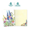 Load image into Gallery viewer, The cover and inside of Tree-Free’s Wildflower Bees card, along with the following text: “6 greeting cards, 6 matching envelopes”