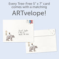 Load image into Gallery viewer, The envelope for Tree-Free’s Brave Strong Bear card, along with the following text: “Every Tree-Free 5x7 card comes with a matching ARTvelope!”