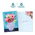 Load image into Gallery viewer, The cover and inside of Tree-Free’s Thanks A Bunch card, along with the following text: “6 greeting cards, 6 matching envelopes”
