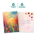 Load image into Gallery viewer, The cover and inside of Tree-Free’s Wildflower Light Daughter card, along with the following text: “6 greeting cards, 6 matching envelopes”