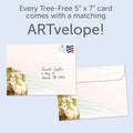Load image into Gallery viewer, The envelope for Tree-Free’s Frog Bridge Dad card, along with the following text: “Every Tree-Free 5x7 card comes with a matching ARTvelope!”
