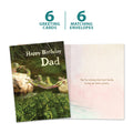 Load image into Gallery viewer, The cover and inside of Tree-Free’s Frog Bridge Dad card, along with the following text: “6 greeting cards, 6 matching envelopes”