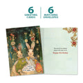 Load image into Gallery viewer, The cover and inside of Tree-Free’s Earth Rabbits card, along with the following text: “6 greeting cards, 6 matching envelopes”