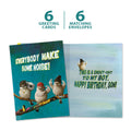 Load image into Gallery viewer, The cover and inside of Tree-Free’s Make Some Noise Son card, along with the following text: “6 greeting cards, 6 matching envelopes”