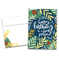 Load image into Gallery viewer, Cover of Wonderful Ladybugs Birthday card (featuring script text surrounded by artwork of ladybugs and stars) and its matching envelope
