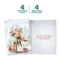 Load image into Gallery viewer, The cover and inside of Tree-Free’s Piled Wild Watercolor card, along with the following text: “4 greeting cards, 4 matching envelopes”