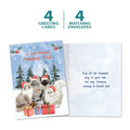 Load image into Gallery viewer, The cover and inside of Tree-Free’s Cat Person Wishes card, along with the following text: “4 greeting cards, 4 matching envelopes”