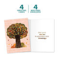 Load image into Gallery viewer, The cover and inside of Tree-Free’s Abundant Thanksgiving card, along with the following text: “4 greeting cards, 4 matching envelopes”