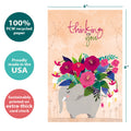 Load image into Gallery viewer, Floral Bouquet Elephant 12 Pack Notecards