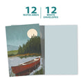 Load image into Gallery viewer, Canoe With Moon Boxed 12 Pack Notecards