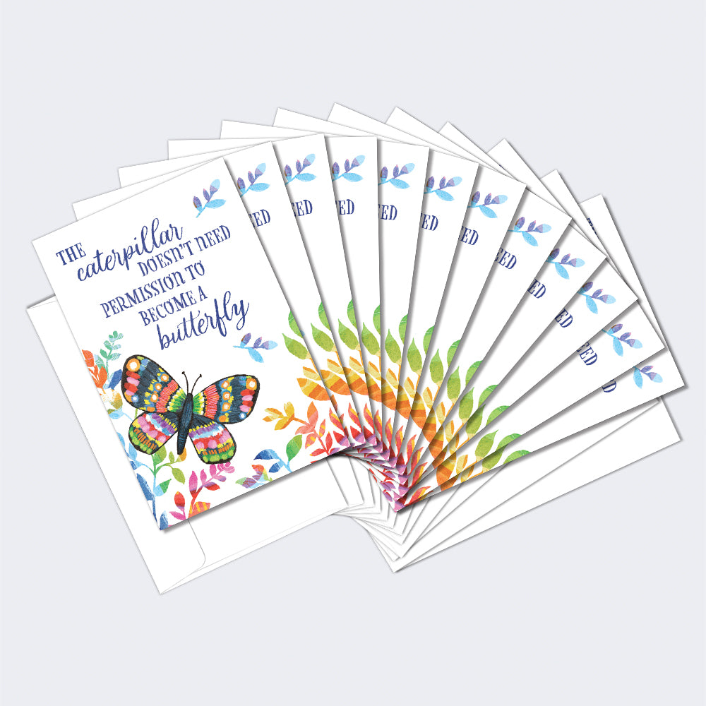 Butterfly Permission 12 Pack Notecards