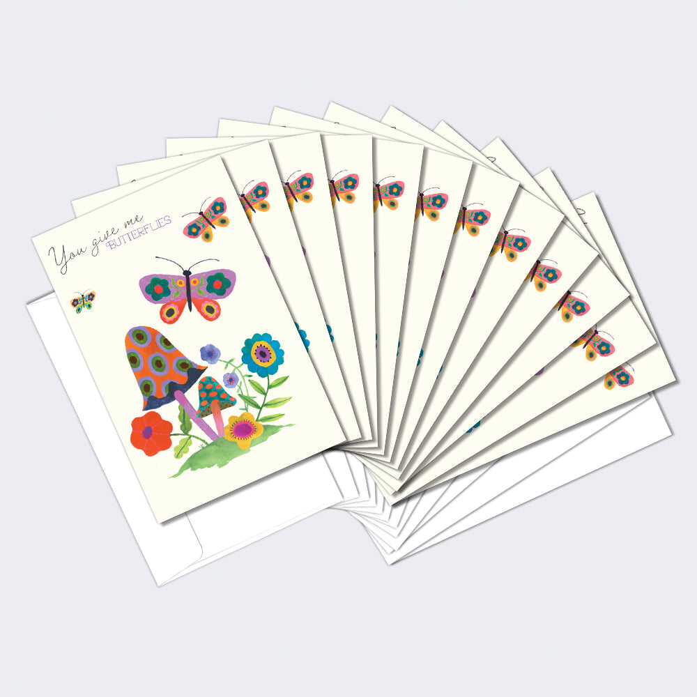 Butterfly Kisses 12 Pack Notecards