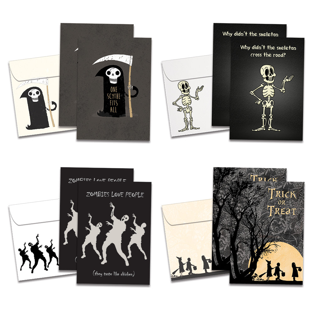 Zombie, Skeleton, Witches Halloween 8 Pack