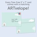 Load image into Gallery viewer, The envelope for Tree-Free’s A Little Blessing card, along with the following text: “Every Tree-Free 5x7 card comes with a matching ARTvelope!”