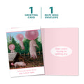 Load image into Gallery viewer, The cover and inside of Tree-Free’s Pigs Bubblegum card, along with the following text: “1 greeting card, 1 matching envelope”