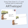 Load image into Gallery viewer, The envelope for Tree-Free’s Bear Trap card, along with the following text: “Every Tree-Free 5x7 card comes with a matching ARTvelope!”