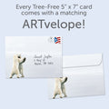 Load image into Gallery viewer, The envelope for Tree-Free’s Arctic Anniversary card, along with the following text: “Every Tree-Free 5x7 card comes with a matching ARTvelope!”