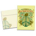 Load image into Gallery viewer, The cover of Tree-Free's Karma Turtle card, along with its matching envelope.