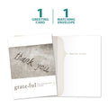 Load image into Gallery viewer, The cover and inside of Tree-Free’s Grateful Thank You Card card, along with the following text: “1 greeting card, 1 matching envelope”