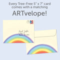 Load image into Gallery viewer, The envelope for Tree-Free’s Laughing Buddha card, along with the following text: “Every Tree-Free 5x7 card comes with a matching ARTvelope!”