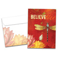 Load image into Gallery viewer, The cover of Tree-Free's Believe card, along with its matching envelope.