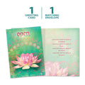Load image into Gallery viewer, The cover and inside of Tree-Free’s Open Encouragement Card card, along with the following text: “1 greeting card, 1 matching envelope”