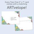 Load image into Gallery viewer, The envelope for Tree-Free’s Remember Your Life card, along with the following text: “Every Tree-Free 5x7 card comes with a matching ARTvelope!”