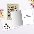 Load image into Gallery viewer, The inside of Tree-Free’s Feeling Like Poop Get Well Card card, with the cover and envelope in the background.