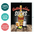 Load image into Gallery viewer, The cover of Tree-Free’s Grain Of Salt card with lines demonstrating its 5x7 dimensions, along with the following text: “100% PCW recycled paper, proudly made in the USA, sustainably printed on extra-thick card stock”