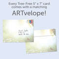 Load image into Gallery viewer, The envelope for Tree-Free’s Carried Within card, along with the following text: “Every Tree-Free 5x7 card comes with a matching ARTvelope!”