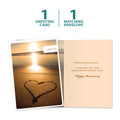 Load image into Gallery viewer, The cover and inside of Tree-Free’s Every Sunrise card, along with the following text: “1 greeting card, 1 matching envelope”