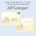Load image into Gallery viewer, The envelope for Tree-Free’s Forever In Our Hearts card, along with the following text: “Every Tree-Free 5x7 card comes with a matching ARTvelope!”
