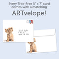 Load image into Gallery viewer, The envelope for Tree-Free’s Music In My Heart card, along with the following text: “Every Tree-Free 5x7 card comes with a matching ARTvelope!”