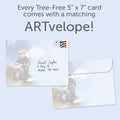 Load image into Gallery viewer, The envelope for Tree-Free’s Born To Be Wild card, along with the following text: “Every Tree-Free 5x7 card comes with a matching ARTvelope!”