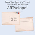 Load image into Gallery viewer, The envelope for Tree-Free’s Every Love Story card, along with the following text: “Every Tree-Free 5x7 card comes with a matching ARTvelope!”