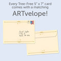 Load image into Gallery viewer, The envelope for Tree-Free’s Zombie Apocalypse Friendship Card card, along with the following text: “Every Tree-Free 5x7 card comes with a matching ARTvelope!”