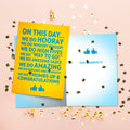 Load image into Gallery viewer, The inside of Tree-Free’s We Do Congratulations card, with the cover and envelope in the background.