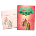 Load image into Gallery viewer, The cover of Tree-Free's Life Is Sweeter Love Card card, along with its matching envelope.
