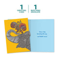 Load image into Gallery viewer, The cover and inside of Tree-Free’s Bursting With Joy card, along with the following text: “1 greeting card, 1 matching envelope”