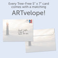 Load image into Gallery viewer, The envelope for Tree-Free’s Light So Bright Sympathy Card card, along with the following text: “Every Tree-Free 5x7 card comes with a matching ARTvelope!”