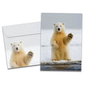 Load image into Gallery viewer, The cover of Tree-Free's Polar Farewell Farewell Card card, along with its matching envelope.