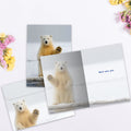 Load image into Gallery viewer, The inside of Tree-Free’s Polar Farewell Farewell Card card, with the cover and envelope in the background.